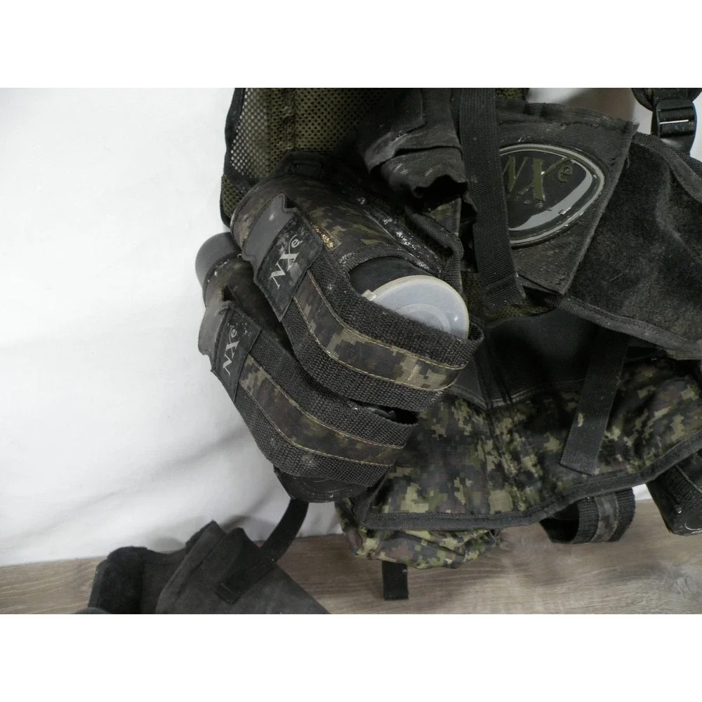 NXe Paintball Vest Digital Camo Harness Pod Pack with 7 Pods - Adjustable Size